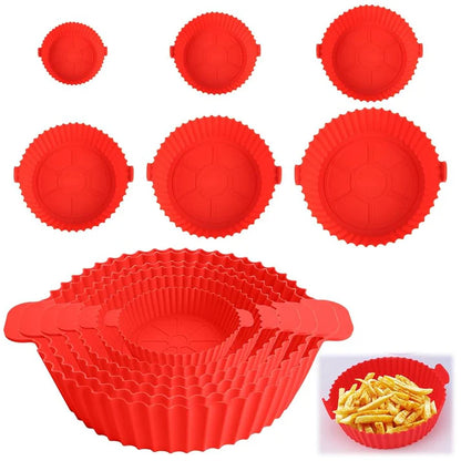 PROMO KIT 6 Moldes de Silicona para Air Fryer – Cocina más limpia, práctica y segura