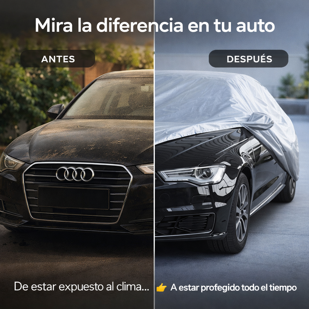 Cubierta Protectora Impermeable para Auto – Protección Total Contra Sol, Lluvia y Suciedad