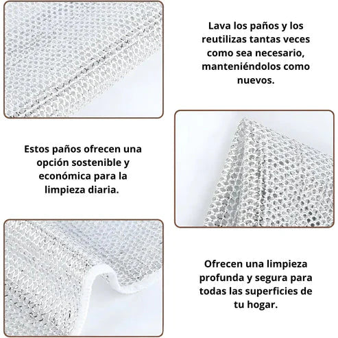 Oferta Compra 5 y lleva 10 Paños de limpieza multiuso de malla metálica