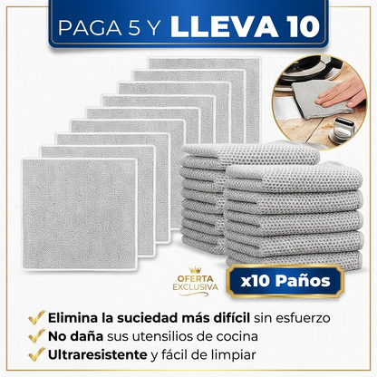Oferta Compra 5 y lleva 10 Paños de limpieza multiuso de malla metálica