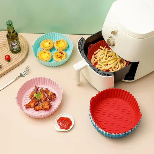 PROMO KIT 6 Moldes de Silicona para Air Fryer – Cocina más limpia, práctica y segura