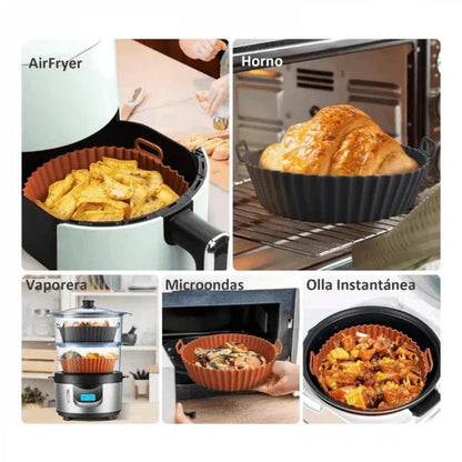 PROMO KIT 6 Moldes de Silicona para Air Fryer – Cocina más limpia, práctica y segura
