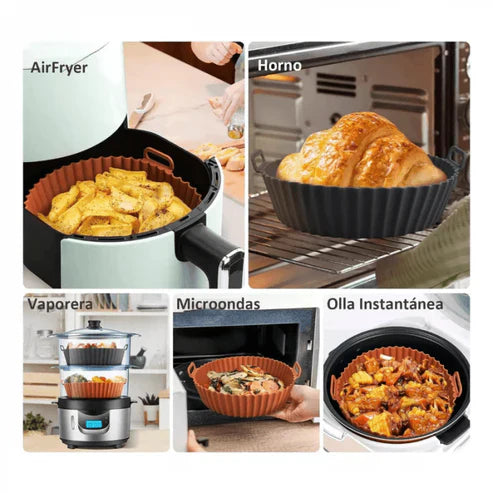PROMO KIT 6 Moldes de Silicona para Air Fryer – Cocina más limpia, práctica y segura